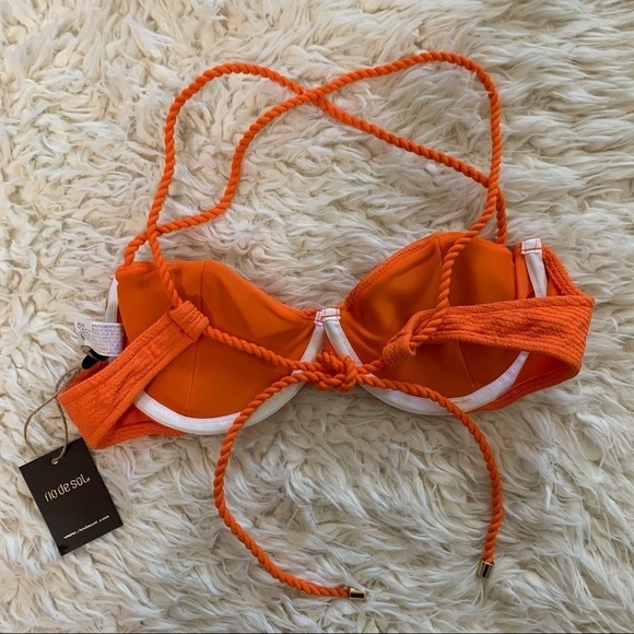 Rio Del Sol St. Tropez Tangerine Bikini Top Small - Picture 6 of 9